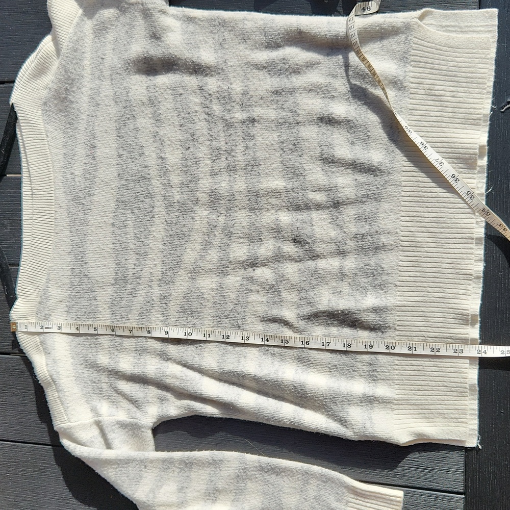 ANN TAYLOR LOFT Tiger Striped Sweater Gray Cream Ivory Animal Print WOOL Blend - Picture 6 of 6